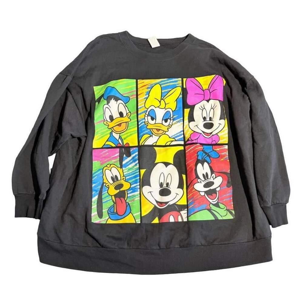 Mickey Unlimited Mickey And Friends Sweatshirt Size 2X Black Graphic
